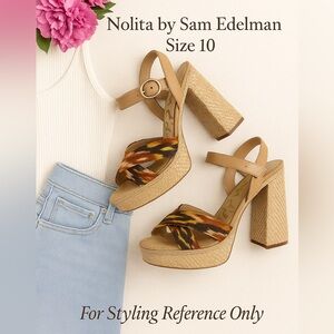 Nolita by Sam Edelman Size 10 Woven Block Heel Sandals – Multicolor Ikat Straps
